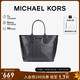 MICHAEL KORS禮物送女友輕奢MK女包JODIE老花單肩手提包托特包 小號 黑色