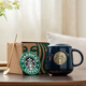 星巴克（Starbucks）杯子經(jīng)典女神水杯咖啡杯陶瓷銅牌馬克杯情侶對杯禮物 黑色藤編禮 藍色單杯原盒+杯蓋+勺子杯墊