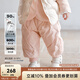 OAK FAMILY新品冬季寶寶白鵝絨束腳羽絨褲男女孩長(zhǎng)款褲子加厚保暖 灰粉 90 cm