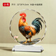 鴻運金雞水晶裝飾擺件吉祥物高檔客廳玄關(guān)桌面家居喬遷禮定制擺臺 鴻運公雞【小號】高22*20cm