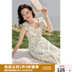 獨束大碼女裝法式小飛袖溫柔碎花連衣裙夏季新款收腰顯瘦吊帶裙 花色 2XL （尺碼：4）