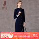 經(jīng)典故事（JANE STORY）法式長(cháng)袖襯衫連衣裙女春秋2025新款高端配風(fēng)衣長(cháng)裙氣質(zhì)收腰襯衣裙 深藍色 XL
