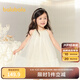 巴拉巴拉女童裙子兒童連衣裙2025新款夏裝中幼童掛脖網(wǎng)紗公主裙 白黃色調(diào)00313 140