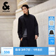 杰克·瓊斯（JACK&JONES）25年男裝秋季中長款風(fēng)衣男士寬松雙排扣大衣外套商務(wù)休閑靜奢風(fēng)衣 E40黑色 寬松版 卡碼拍小 M （175）