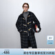 范思藍(lán)恩藏青格紋毛呢外套女冬季減齡學(xué)院風(fēng)牛角扣羊毛大衣14433 藏青格紋 S
