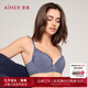 愛(ài)慕文胸女士?jī)?nèi)衣女21SS裸感3/4無(wú)紡布大罩杯薄款聚攏文胸罩AM125541 夜影藍(lán) 80B