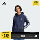 adidas休閑加絨加厚連帽衛衣套頭衫男裝秋冬阿迪達斯官方輕運動(dòng) 傳奇墨水藍   XL