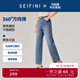 詩凡黎（'SEIFINI）【萬向彈】詩凡黎哈倫牛仔褲2025春新款梨形身材小個子蘿卜褲女 牛仔藍 M