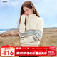 百圖（betu）女裝2025年秋季新款毛針織衫半拉鏈套頭費爾島紋提花上衣2509T40 米白 L
