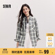 森馬（Semir）[商場(chǎng)同款]長(cháng)袖襯衫女中長(cháng)款oversize春2025格紋上衣101125105007