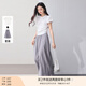 香影【仙女褲】灰色裙褲女垂感2025夏裝新款顯瘦寬松大褲腳闊腿褲 套裝1 T恤+灰色裙褲 L 165/88A/110-125斤