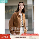 茵曼（INMAN）2025年秋季女裝新款休閑純色翻領口袋單排扣百搭短外套上衣 濃咖啡 S