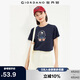 佐丹奴短袖t恤女純棉法式漫畫(huà)印花趣味減齡圓領(lǐng)體恤13324330