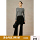 獨(dú)束大碼女裝簡(jiǎn)約百搭打底毛針織衫2024冬季新款柔軟親膚針織內(nèi)搭 灰色 XL (尺碼：3) (尺碼：3)