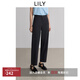 LILY2025春新款女裝職業(yè)顯瘦通勤百搭九分小腳直筒褲休閑褲褲子 509深灰 M