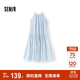 森馬（Semir）連衣裙女海邊度假掛脖兩穿長裙2025夏季蝴蝶結(jié)初戀裙109325114011