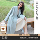 歌力思（ELLASSAY）【博主同款】秋冬新款綿羊毛安可拉紅雙面呢毛呢大衣B-D003 水粉藍(lán) XS