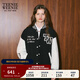 Teenie Weenie小熊春季學(xué)院風(fēng)休閑紅色棒球服保暖棉服棉襖外套女裝 黑色 L (170)