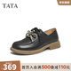 他她（TATA）英倫通勤牛津鞋女鞋休閑深口單鞋小皮鞋春季新款CYM02AM5 黑色 38
