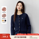 茵曼（INMAN）章若楠同款復(fù)古老錢風(fēng)女裝開衫毛衣2025春夏季新品通勤感針織衫 寶藍(lán)色 M