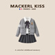 MACKERL KISS 新款兒童針織三件套秋冬季學(xué)院風(fēng)女童套裝洋氣襯衫馬甲JK百褶裙灰色 加厚110