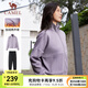 駱駝運動套裝女加絨立領(lǐng)休閑衛(wèi)衣加絨長褲保暖舒適套裝 C23CA93019，華芙紫/幻影黑 ，女【加絨】 XL