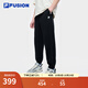 FILA FUSION斐樂(lè )潮牌針織長(cháng)褲男2025夏季新款時(shí)尚寬松收口休閑褲 【男】正黑色-BK XL