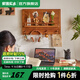 家逸（JIAYI）電表箱裝飾畫(huà)實(shí)木掛衣架電閘箱掛畫(huà)遮擋電閘盒壁掛進(jìn)門(mén)入戶(hù)畫(huà) 橫款-櫻桃木色