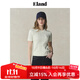 ELAND衣戀針織T恤女甜美絞花小圓領(lǐng)修身顯瘦短袖上衣2025夏季新款 象牙白/白色(39)Ivory S /160
