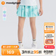 moodytiger【仙女家族】女童短裙柔軟親膚夏季兒童裙子防走光印花運動(dòng)半身裙 謐色藍 160 cm