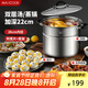 美廚（maxcook）湯鍋304不銹鋼 復底高湯鍋二層蒸鍋28cm 電磁爐通用帶蒸架MCZ3249