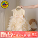 G.DUCKKIDS公主裙女童連衣裙夏季兒童周歲生日禮服洋氣高級女寶寶蓬蓬蛋糕裙 香檳色akmoacm 90 尺碼1~2歲【 80-90cm】cm