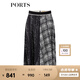 PORTS寶姿春夏新品半身裙百褶裙LM8S028MPT031 黑色印花 XS (2)