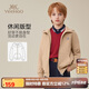英氏（YEEHOO）兒童外套男女童衛(wèi)衣中大童裝連帽上衣吸濕排汗基礎(chǔ)秋裝 卡其 150
