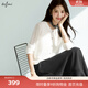 伊芙麗（eifini）蔣欣代言女裝優(yōu)雅小香風(fēng)圓領(lǐng)針織開(kāi)衫百搭外套2025夏裝新款 米白 S