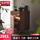 色格茶水柜實木可移動黑胡桃木小戶型茶吧機移動茶臺燒水臺茶桌新中式 山居·窄茶水柜＋鳴盞茶藝壺燈帶