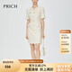 PRICH小香風(fēng)粗花呢圓領(lǐng)半袖連衣裙2024夏新款通勤女裙秋季穿搭女套裝裙 64乳白色711N S 160