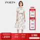 PORTS寶姿女裝2024春夏新款優(yōu)雅時(shí)尚圓領(lǐng)印花真絲收腰連衣裙 奶白色印花 XS （2）