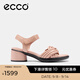 愛步（ECCO）涼鞋女 一字式扣帶優(yōu)雅媽媽百搭透氣粗跟高跟鞋 雕塑222793 淺棕色22279361103 38