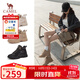 駱駝（CAMEL）工裝靴女戶(hù)外高幫鞋增高厚底休閑馬丁靴 L24A283649 卡其 38 