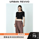 UR2025秋季新款女裝時(shí)尚露背綁帶修身短款T恤UWM450114 黑色 M