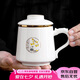 祥業(yè)羊脂玉瓷茶杯茶水分離陶瓷辦公杯水杯大容量帶蓋德化白瓷馬克杯