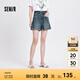 Semir[商場同款]森馬牛仔褲女時尚潮流做舊2024夏新款涼感寬松翻邊短褲 牛仔藍灰88401-涼感 165/70A/L