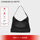 CHARLES&KEITH25冬新品時(shí)尚大容量通勤單肩托特包CK2-40782736 Noir黑色 L