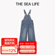 THE SEA LIFE牛仔褲女歐海一生 100%棉寬松休閑牛仔背帶褲25夏季直筒褲16133 牛仔藍 S