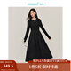 茵曼（INMAN）【商場(chǎng)同款】梭織提花連衣裙2025春秋季女裝新品國(guó)風(fēng)長(zhǎng)袖長(zhǎng)裙子 黑色 M 160/84A