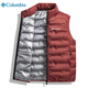 哥倫比亞馬甲男秋冬季白鴨絨背心石墨烯保暖內膽外套休閑立領(lǐng)坎肩 繡紅 L (125-145斤)