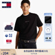 TOMMY JEANS【純色純棉】25夏季男裝平紋針織美式寬松短袖/修身圓領(lǐng)上衣T恤 【寬松刺繡】黑色BDS M