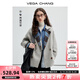 VEGA CHANG【綿羊毛+羊駝毛】雙面呢女2025新款高級(jí)感雙面穿外套 北歐藍(lán)格紋 L