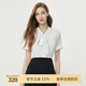 SCOFIELD飄帶V領(lǐng)短袖襯衫通勤時(shí)尚白襯衫女裝2023年夏季新款 象牙白色 M 165